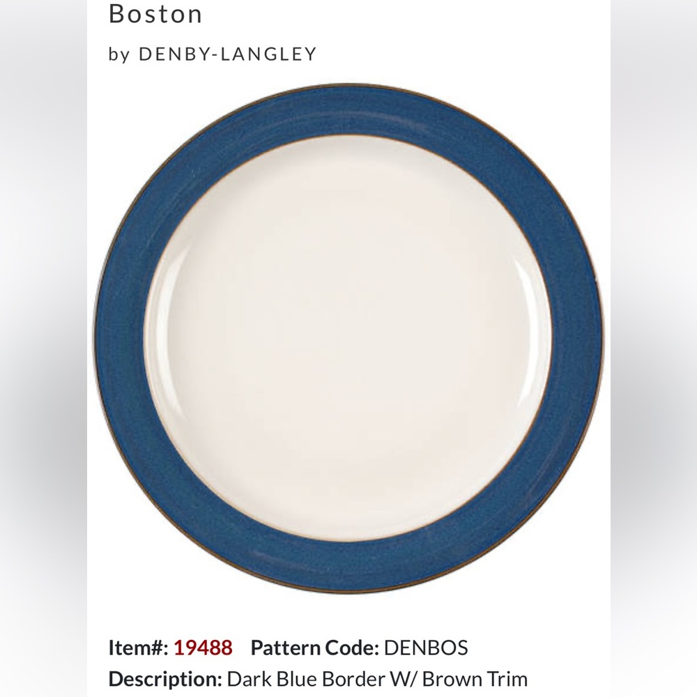 Denby vintage 5 Boston Blue and Cream side Plates